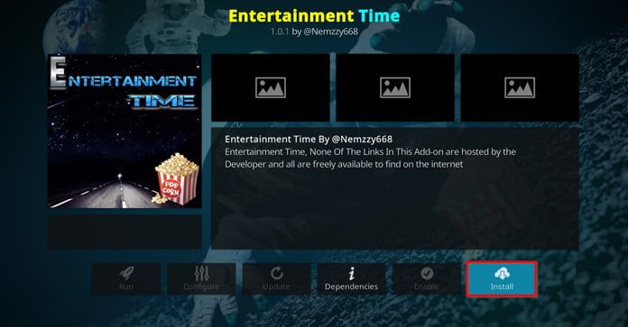 Installera Entertainment Time
