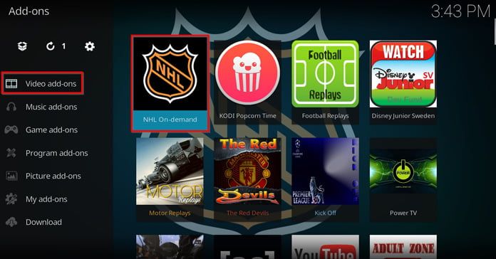 NHL On-demand i Kodi
