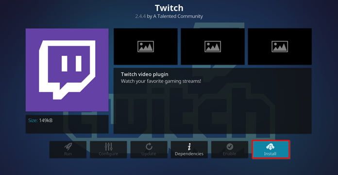 Installera Twitch