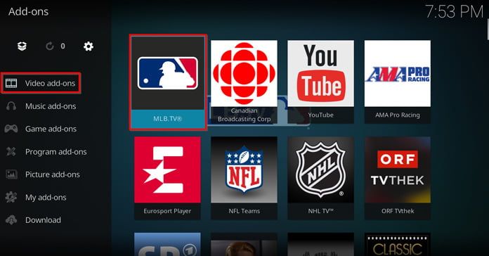mlb.tv-kan-nås-från-kodis-huvudmeny