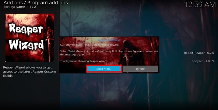 välj-build-menu