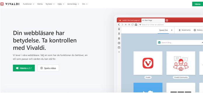vivaldi-webbläsare