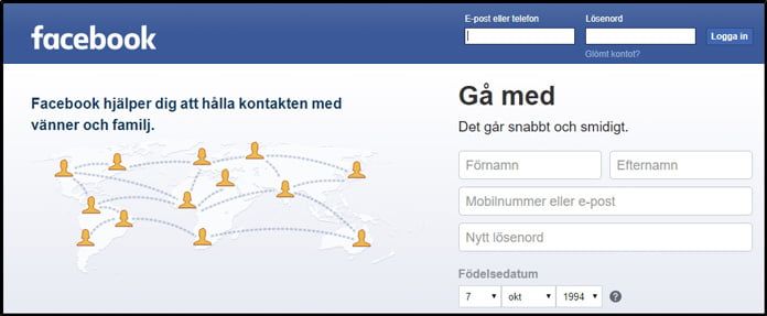 facebook-landningssida-för-tor