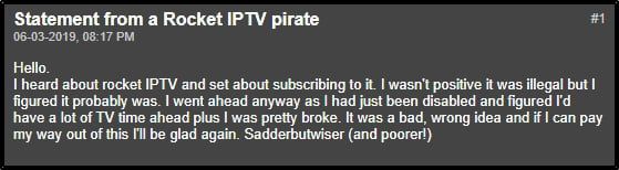 En IPTV-kund som låtit sig skrämmas av upphovsrättsmaffian..