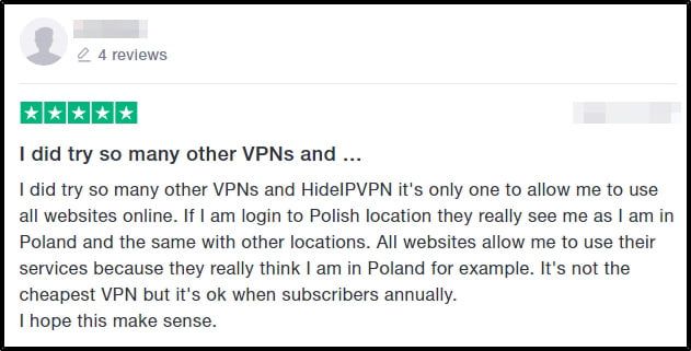 hideipvpn-betyg-på-trustpilot