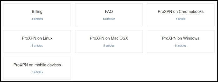 proxpn-hjälpsektionen