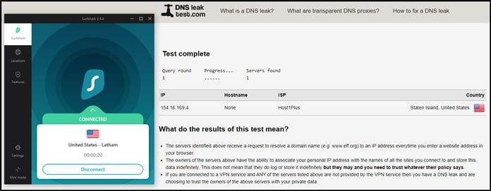 surfshark-dns-läcka-test