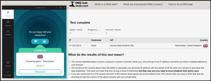 surfshark-dns-läckatest