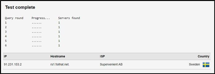 azirevpn-dns-läcka-test