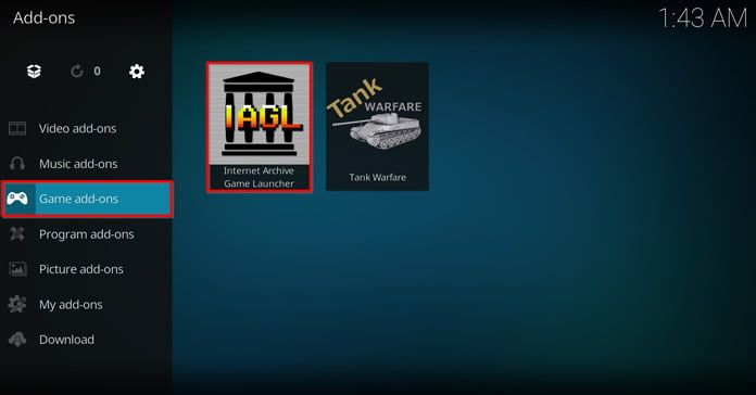 game-add-ons-och-välj-internet-archive-game-launcher