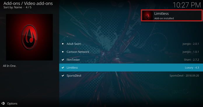 popup-ruta-säger-att-limitless-är-installerat