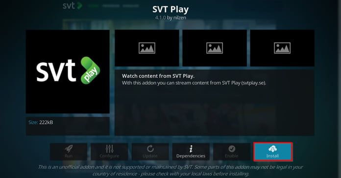 installera svt play